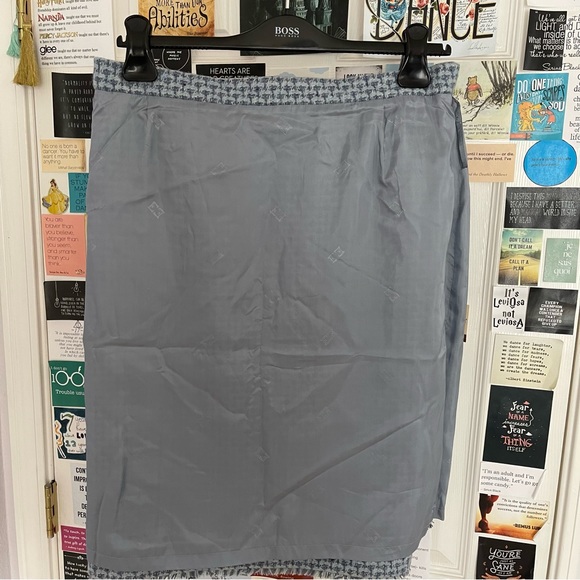 Escada 100% Cashmere Blue Straight Skirt Size 12 - Picture 8 of 8